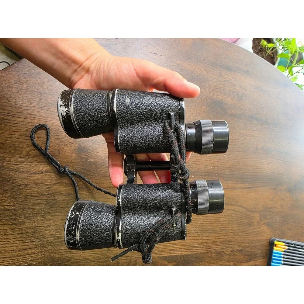 Vintage Brighton High Quality 7x35 Binoculars Black 341ft at 1000yds No 27655 F3